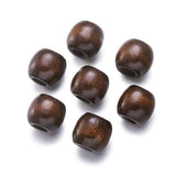Craftdady 100Pcs Large Hole Natural CoconutBrown Barrel Wooden Ball Spacer Beads 12x11mm Drum Wood Loose Charm Beads with 5mm Ho