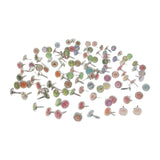ECOMISTIQ 200 Pieces Paper Fasteners Modern Iron Round Mini Brads for Crafts Scrapbook Diameter 12 mm | Decorative Brads | Scrap