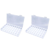 Feadily 2PCS 36 Grids Large Plastic Organizer Box with Dividers, Compartment Organizer Box for Nail Accessories/Screw/Sewing Art