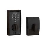 Schlage BE375 CEN 716 Touch Century Deadbolt, Electronic Keyless Entry Lock, Aged Bronze