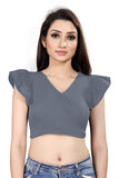 Fressia Fabrics WomenS Top (416_Crop_Belt_Grey_S_Blue_Small)