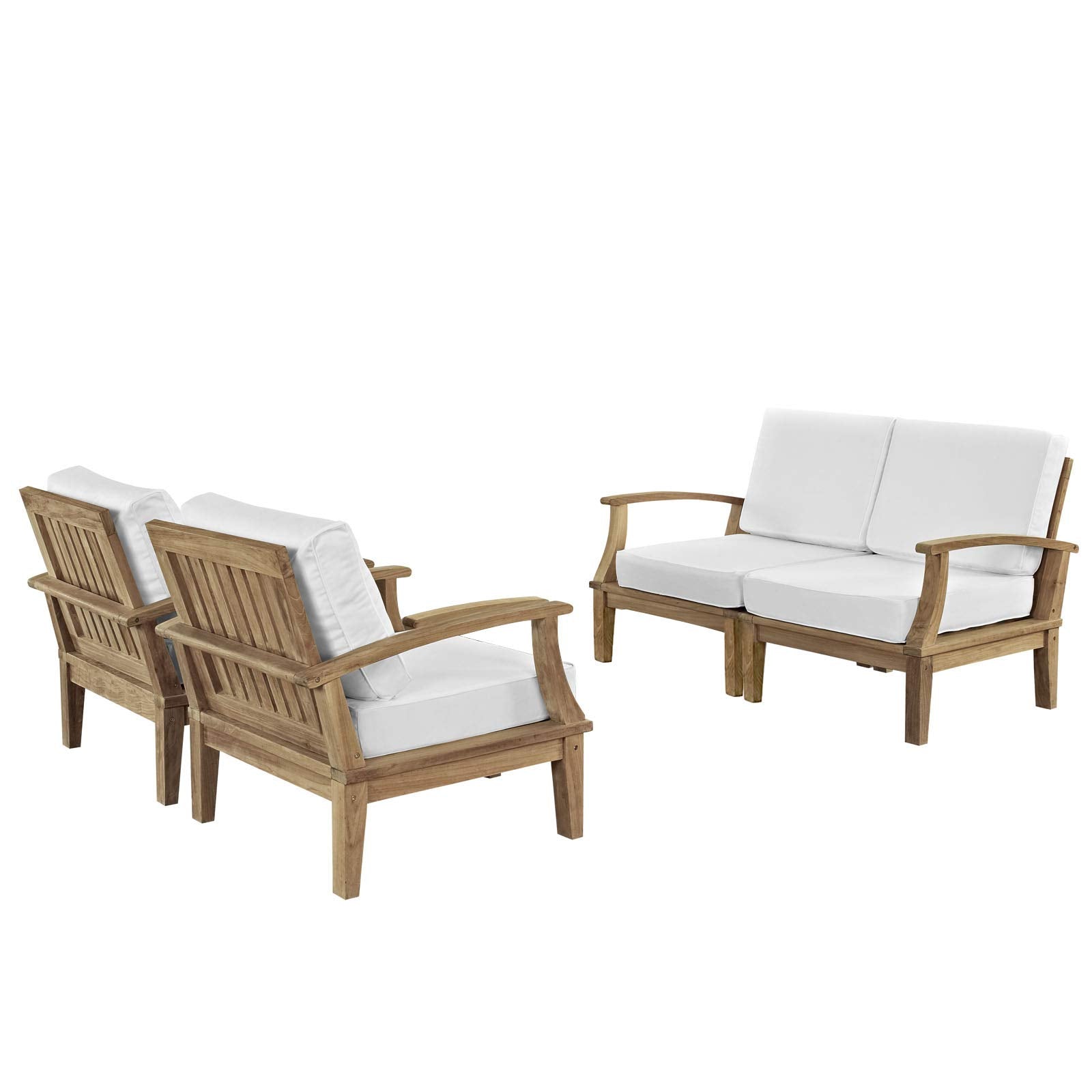 Modway Eei-1818-Nat-Whi-Set Marina Outdoor Furniture, Natural White