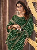 Satrani Womens Pure Georgette Saree (3252S581N_Green4)