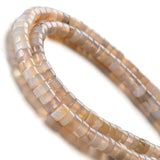 Tashidelek 1 Strand Natural Stone 3*6MM Gemstone Tube Rondell Spacer Loose Stone Beads (105-110PCS) Gray Agate