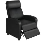Topeakmart Recliner Chair PU Leather Reclining Chair Adjustable Modern Single Reclining Chair with Pocket Spring Living Room Bed