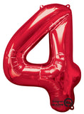 Anagram Number 4 Red Foil Balloon, 34
