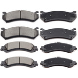 ECCPP D834-7707 D785-7653 Rear Ceramic & Front Semi Metallic Disc Brake Pad Set Fit For Cadillac Escalade 2002-2006,For Cadillac