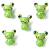 LiQunSweet 5 Pcs Lampwork Glass Loose Beads Spacer Cartoon Animal Geen Frog Beads for Jewelry Making DIY Bracelets Crafts Suppli