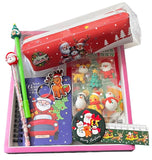 Le Delite Christmas Santa Stationery Gift Set For Kids I New Year Goody Gift Set Cute Stylish School Stationery Pencil Pouch Wit