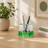 Brijvila Panda Liquid Motion Pen Stand Acrylic Desk Organizer with Glitter Sand, Cute Pencil Holder Paperweight for Study Table