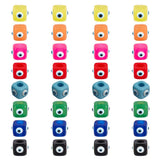 GOMAKERER 32 Pcs 8 Styles Resin Evil Eye Beads, Cube Large Hole Turkish Beads Mixed Color Lucky Beads Evil Eye European Spacer B