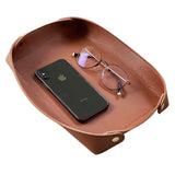 Enthopia Tray Organiser For Work From Home/Office/Gaming | Vegan Pu Leather (Tan)