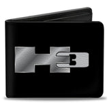 BuckleDown Mens BuckleDown Pu Bifold H3 Black/Silver Logo Centered Wallet, Multicolor, 4.0 X 3.5 Us