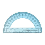 Charles Leonard Inc. Protractor, 6 Inch Open Center, Clear Plastic, 77106)