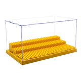 Minifigure Display Case for Action Figures Blocks, Dustproof Acrylic Display Box Storage with 3 Movable Steps for Collection Mod
