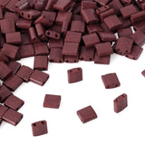 Crafans 200Pcs Rectangle Glass Seed Tila Beads 2 Hole Glass Spacer Kandi Beads for Bracelet DIY Crafts Jewelry Making Supplies B