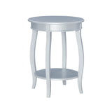 Powell Furniture Powell Round Shelf, Silver Table, 18 x 24 x 18