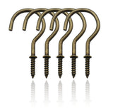 IDEALSV 2 Cup Screw Hooks Bronze Ceiling Hooks Mug Hook 20 Pcs Antique Brass Screw-in Hooks,Christmas Lights and Curtain Hanging