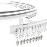 SEGNAYEN Curtain Track Room Divider, Bendable Curved Ceiling & Wall Mount Flexible Track System with Clips, 8Ft Alloy Plastic Dr