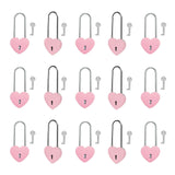 Gradleen 15PCS Single Heart Lock with Key 3.5 Inches,50mm Love Padlock Rubber Painting Pink Metal Love Lock for Lovelock Bridge,