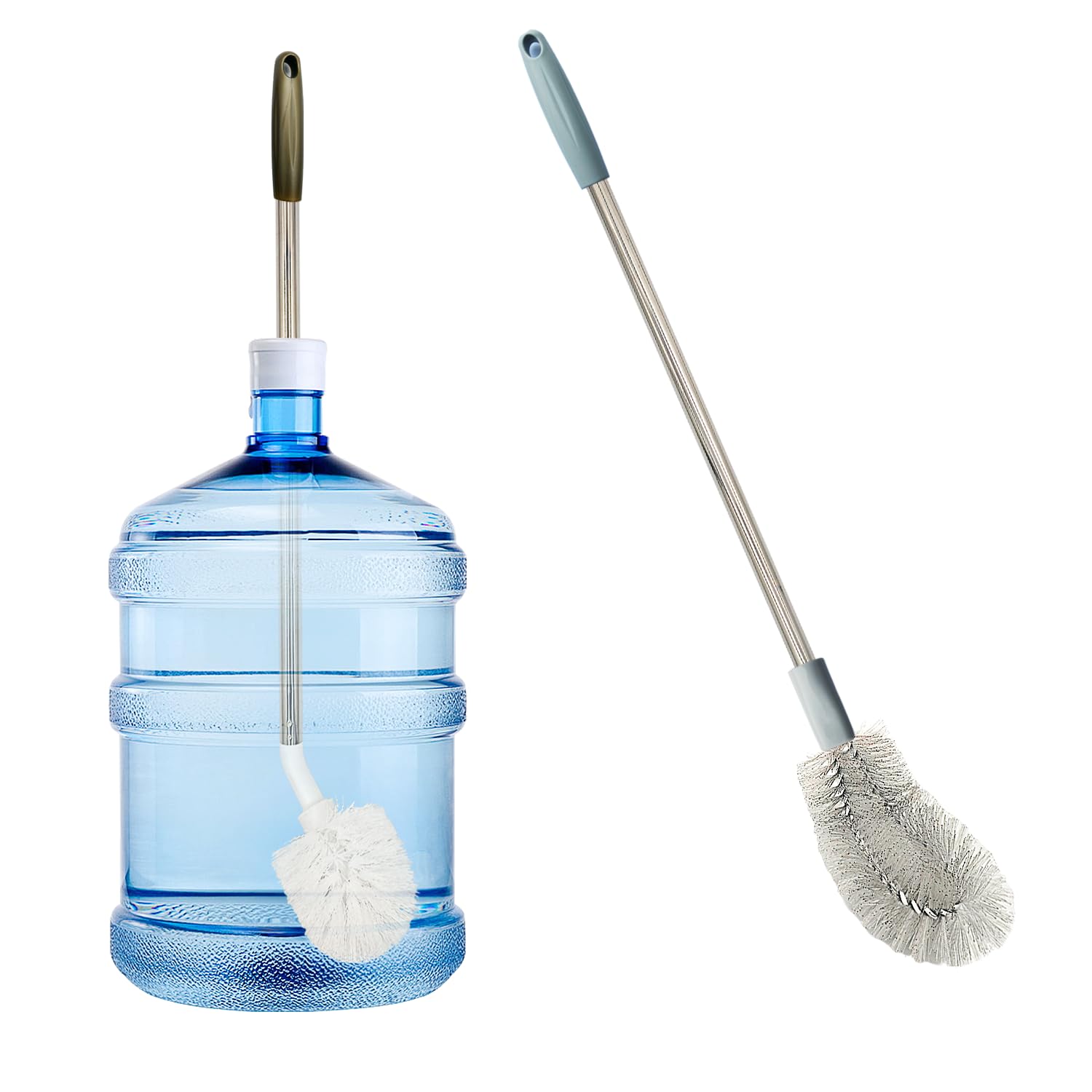 2-Pack Bucket Brush, Kettle Brush, Cleaning Extra Long Bottles, Gallon Jug Cleaner, Water Bottle Cleaner.