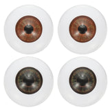 PATIKIL 24mm Doll Eyes, 4 Pcs Realistic Acrylic Eyes Plastic Half Eyeballs for Dolls Masks Halloween Props Art Craft, Red Brown/