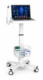 Mount Plus MB-C05 Medical Laptop Workstation Trolley Cart with Wheels, Oral Scanner Holder, Basket Storage | Height Adjustable R