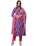 Gosriki Women'S Cotton Blend Straight Printed Kurta With Pant & Dupatta (Monga Blue-Gs_Xxl_Blue_Xx-Large),Blue,2,B0CGD6JNTL