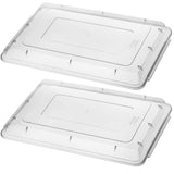 Half Size Sheet Pan Cover 13inch x 18inch (Pack of 2), SnapOn Food Storage Lid, Translucent Polypropylene Bun Pan Cover, BPAFree Reu