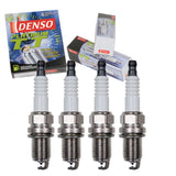 4 pc DENSO Platinum TT Spark Plugs compatible with Honda Accord 2.2L 2.4L L4 1996-2007