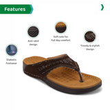 Ortho Joy Doctor Slipper For Women Fancy || Orthopedic Women'S Slipper || Regular Wear Slippers For Women,Brown,9,B0C3ZZ5WHJ