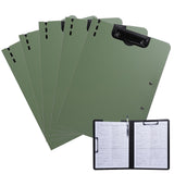 FRETONBA Clipboard Folder, 5 Pack A4 Foldable Clipboard with Horizontal and Vertical Double Metal Clips, 360 Degree Foldable Bin
