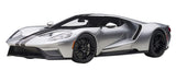 2017 Ford GT Ingot Silver Metallic with Black Stripes 1/12 Model Car by Autoart 12108
