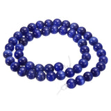 HARFINGTON 48pcs Blue Black Cat's Eye Stone Beads 8mm Round Smooth Gemstone Crystal Loose Bead for Jewelry Making Bracelets Neck