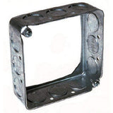 Raco 8201 Square Extension Ring, Drawn, 4, 11/2 Deep with Twelve 1/2 KOs, Gray