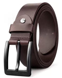 Sunshopping MenS Formal Genuine Leather Adjustable Pin Buckle Belt (Leath5) (34, Brown01)