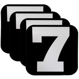 Spy Spot Mailbox Number Stickers White 3.5 x 3.5 (Number 7, Pack of 4) Reflective Mailbox Numbers for Outside, Vinyl, Waterproof