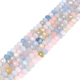 6mm Natural Morganite Beryl Aquamarine Faceted Rondelle Loose Beads Jewelry Making DIY Bead 16 Inch