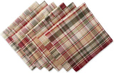 DII Give Thanks Plaid Fall Table Decor, Autumn & Thanksgiving Tabletop Linens, Square Napkin Set, 20x20
