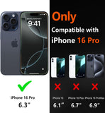 Diverbox for iPhone 16 Pro Case [Shockproof] [Dropproof] [Tempered Glass Screen Protector + Camera Protectors] Heavy Duty Protection Phone Case Cover for Apple iPhone 16 Pro (Black)