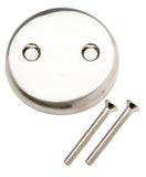 Plumb Pak PP82611BN 2Hole Blank Overflow Face Plate with Screw, for Use with Bath Drain, Brushed Nickel