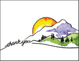 Peaks Publishing Inc Thank You Cards - Mountain Sun Note Cards Set Of 12 Greeting Cards And Envelopes