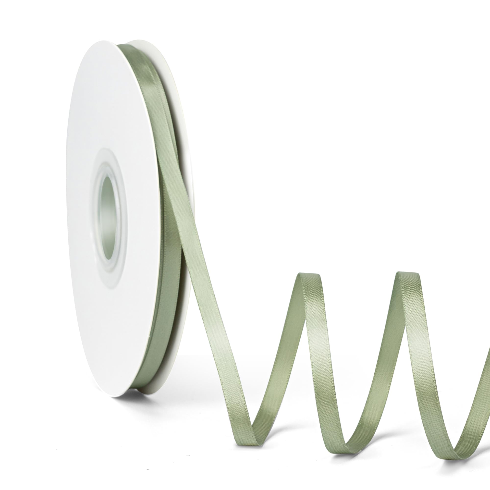 Laferri Spring Moss Satin Ribbon,1/4 X 50 Yards,Double Faced Thin Fabric Ribbon Use for Gift Wrapping DIY Craft Floral Bouquets 