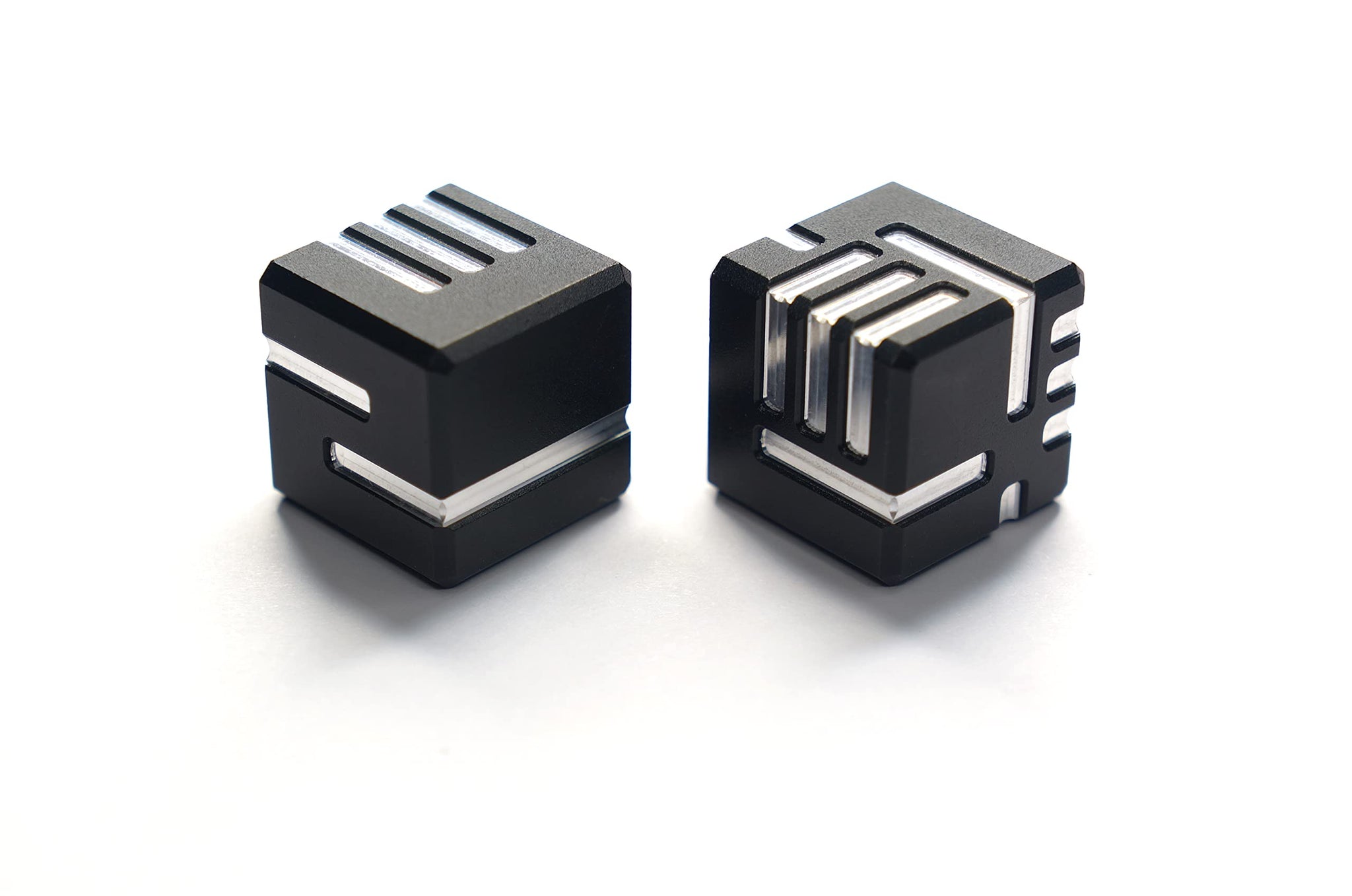 AKO DICE I - Black - Custom Metal dice Version 1 by AKO Dice. 16mm D6 Game dice with Redesign Concept. (Black)