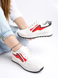 Shoetopia Stylish Lace-Up White Colored Sneakers For Women & Girls /Uk6,White,6,B0BZQ5TJN1