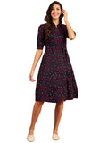 Modeve Women Bandhani Print Navy Dress_Small