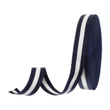 PATIKIL 6/8 Navy White Striped Grosgrain Ribbon, 25 Yard Polyester Fabric Stripe Craft Ribbon Double Faced Design for Bow Gift W