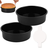 HUAKENER 10 Inch Cake Pan - Set of 2 Round Cake Pans with 70 Pieces Parchment Paper, Non-stick Cake Baking Pans, Dishwasher Safe