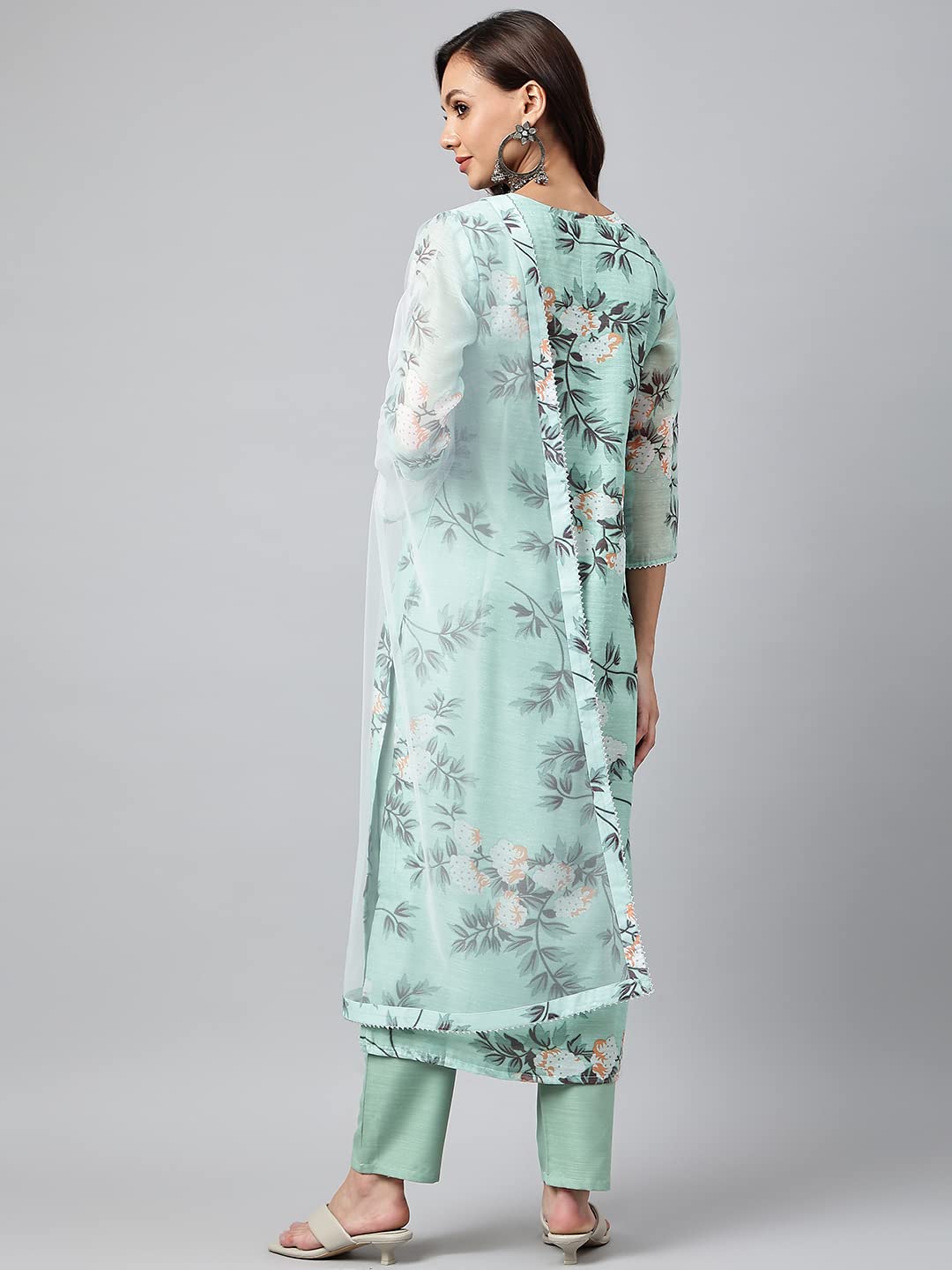 Gosriki Women'S Cotton Blend Printed Straight Kurta With Pant & Dupatta (Itta Sty-Pista Green_S-Go_Pista Green_Small),Pista Green,,B0BBRKVBCX