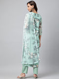 Gosriki Women'S Cotton Blend Printed Straight Kurta With Pant & Dupatta (Itta Sty-Pista Green_S-Go_Pista Green_Small),Pista Green,,B0BBRKVBCX